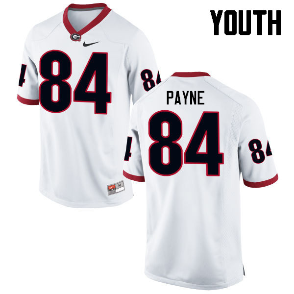 Georgia Bulldogs Youth Wyatt Payne #84 White Stitched College UGA Football Jersey 23KY015MK